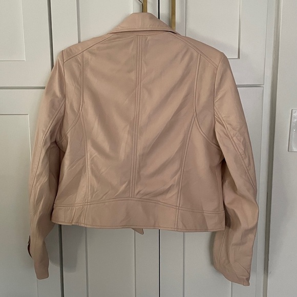 Lamarque Donna Leather Biker Jacket in Ballet Pink Size XL - Picture 11 of 16